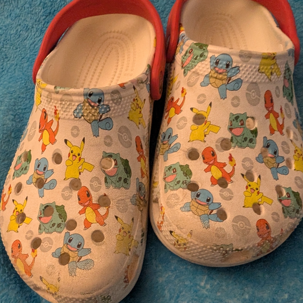 CROCS Kids Sandals with Red and Multicolor Cartoon Design